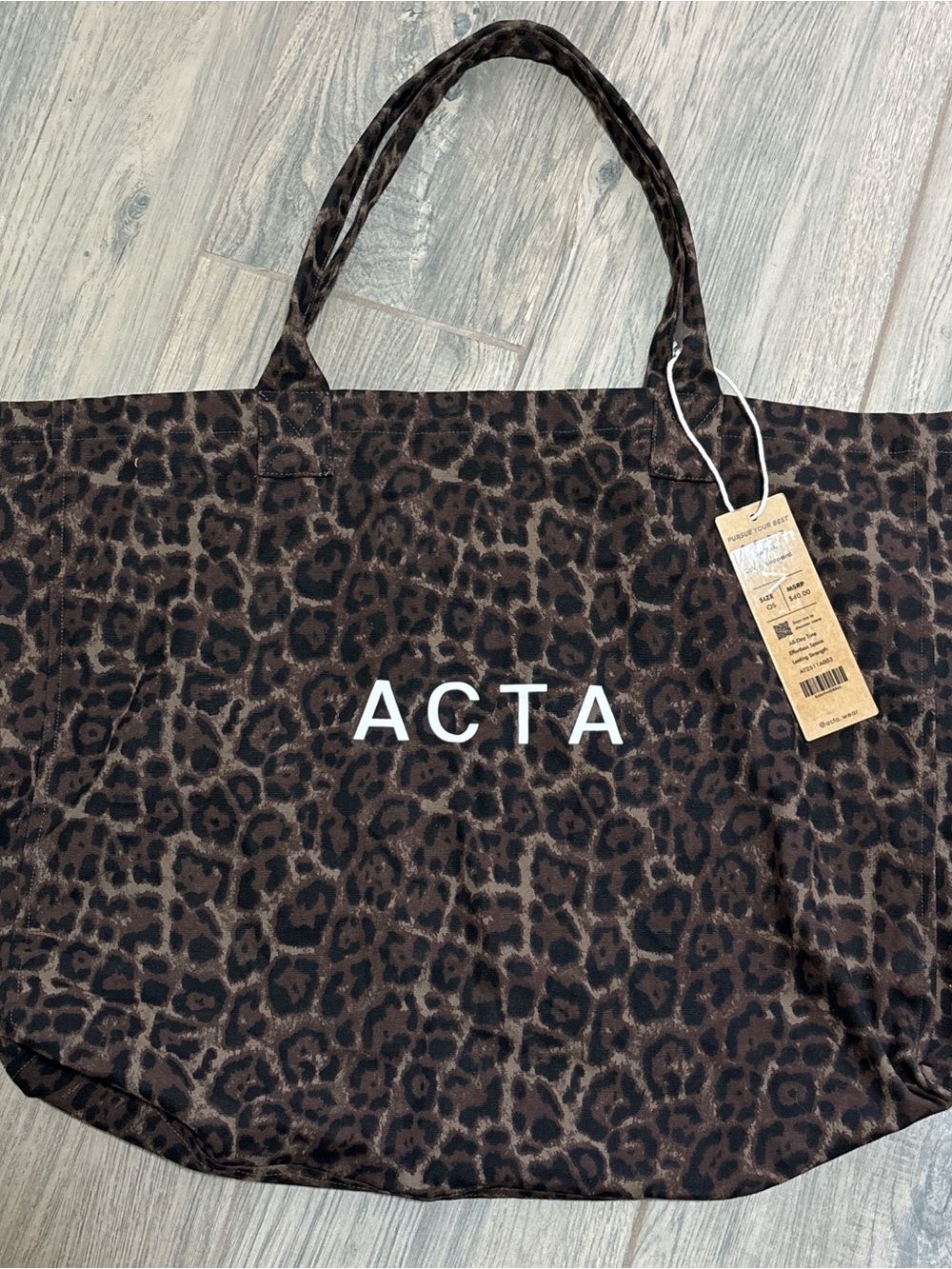 ACTA Leopard Print Tote Bag in Brown Limited Edition NWT Black Friday Collection